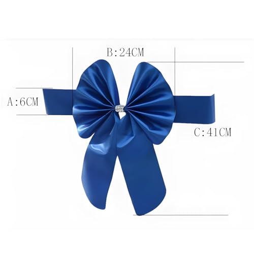Houselerax Stretch Chair Sashes Bows Chair Bands Chair Cover Decoration for Wedding Party Birthday Banquet Decor Christmas or Events Supplies Chair Decoration Chair Bow Sash,6Pcs Grey