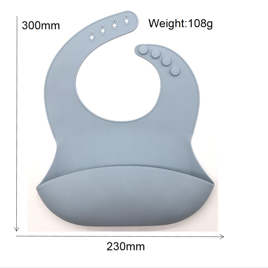 Silicone Baby Feeding Set, Toddler/Baby Feeding Set With Divided Suction Plate Bowl Spoons Forks Sippy Cup Adjustable Bib Non Slip Mat, Baby Eating Utensils, Bear Shape, 7-Piece, (Blue)