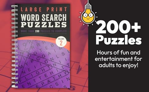 Large Print Word Search Puzzles Volume 2: Over 200 Puzzles to Complete with Solutions - Include Spiral Bound / Lay Flat Design and Large to Extra-Large Font for Word Finds (Brain Busters)