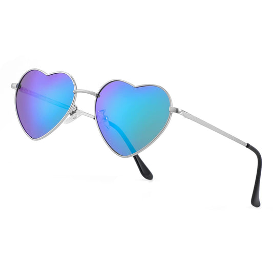 JOVAKIT Polarized Heart Sunglasses for Women Fashion Lovely Style Metal Frame UV400 Protection Lens