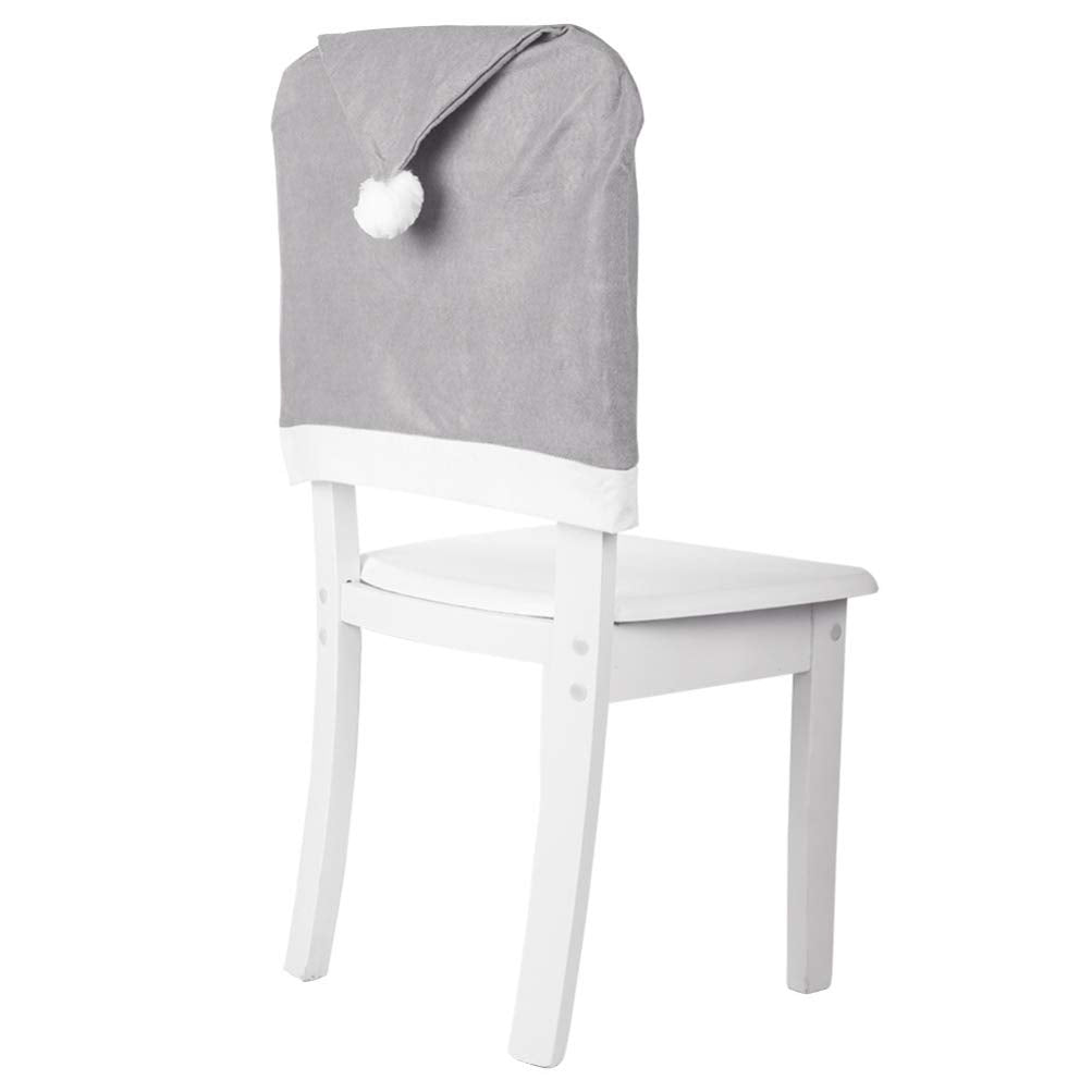 STOBOK 6pcs Christmas Chair Back Covers Santa Claus Hat Dining Chair Slipcovers Christmas Holiday Party Decorations Suppplies