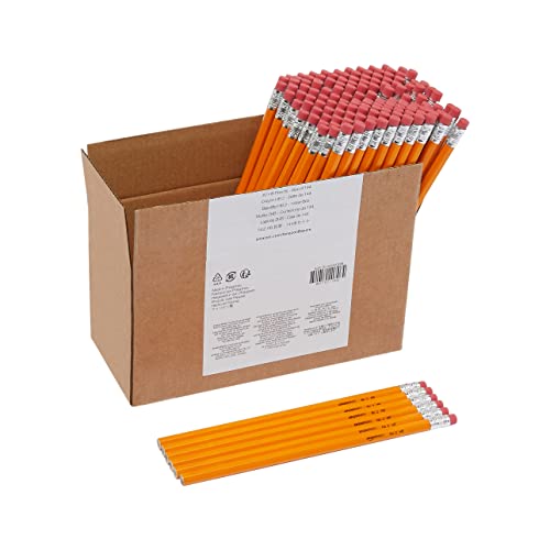 Amazon Basics Wood-Cased #2 Pencils, Pre-sharpened, HB Lead Bulk Box, 150 Count, Yellow