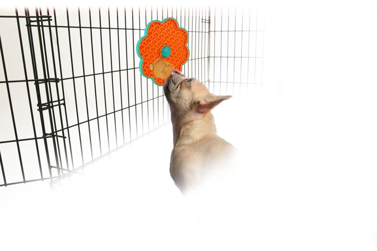 2 in 1 Lick Mat for Crate Training, Dog Slow Feeder Anxiety Relief Enrichment Pad with Suction Cups, Dishwasher Safe, BPA-Free Silicone for Small & Medium Dogs, 1 Pack