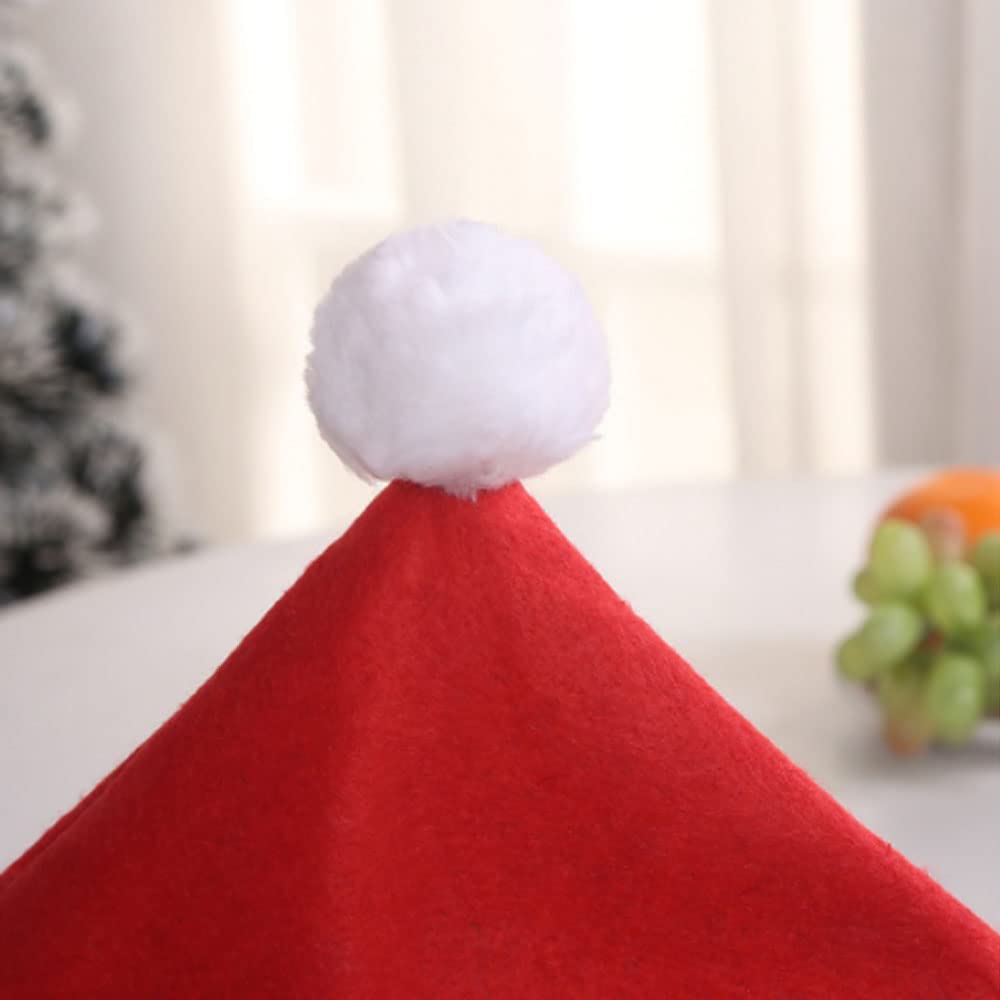 Yahpetes Chair Covers 6 Pcs Christmas Chair Covers 19.7" X 23.6" Red Hat Dining Chair Slipcovers Kitchen Chair Covers for Xmas Festive Home Dinner Decor (6 Pcs)