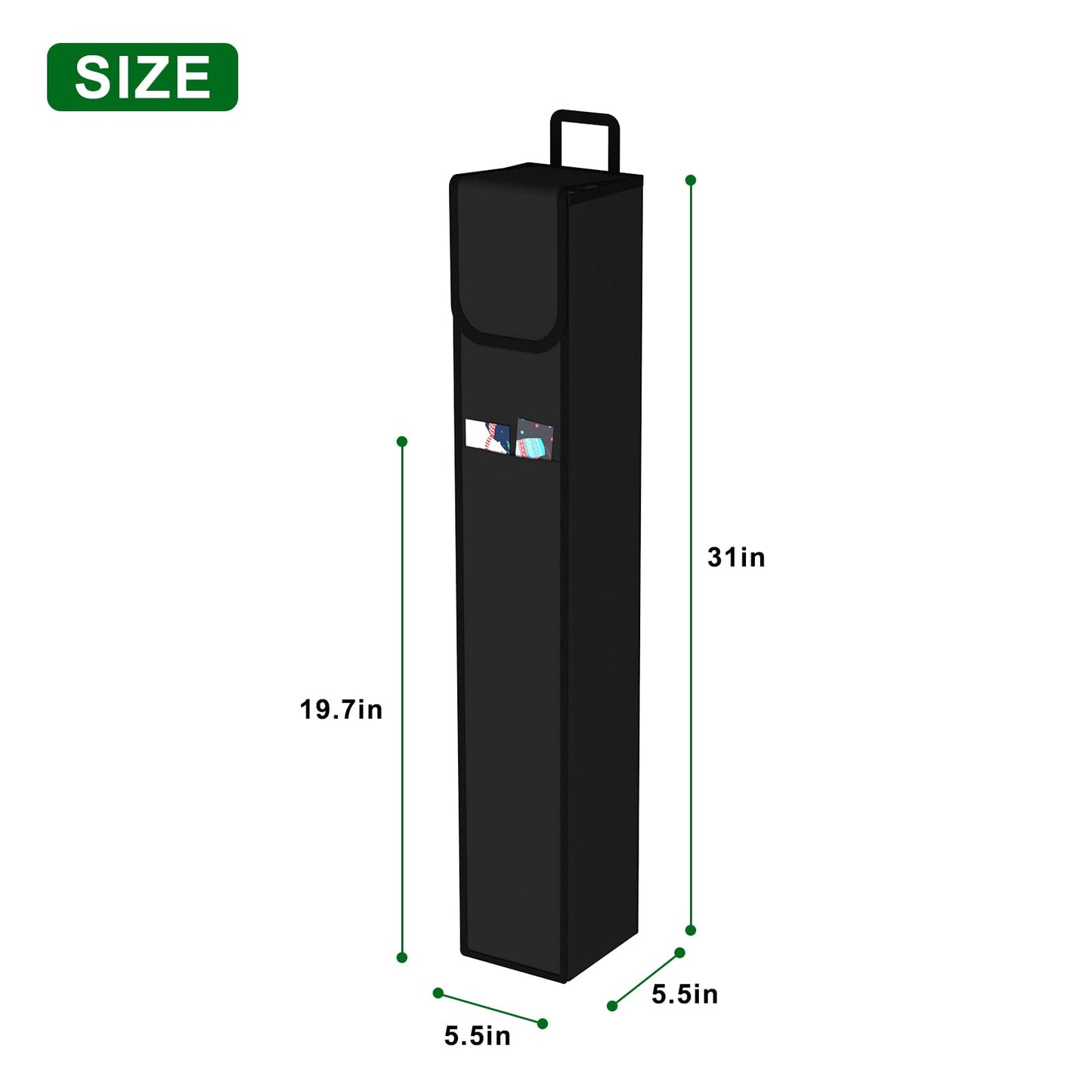 Bonnary Wrapping Paper Storage Bag (31 * 5.5 * 5.5 Inch), Gift Organizer With Pocket and Velcro for Brown/Wall/Sticky Back Plastic Roll, Kraft/Craft/Poster Roll