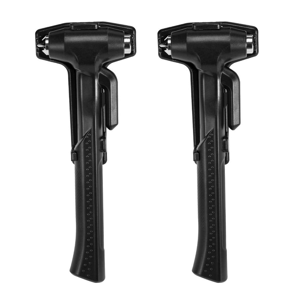2-Pack Car Safety Hammer Seatbelt Cutter, Auto Emergency Escape Hammer with Window Glass Breaker and Seat Belt Cutter, Striking Red Escape Tool for Car Accidents