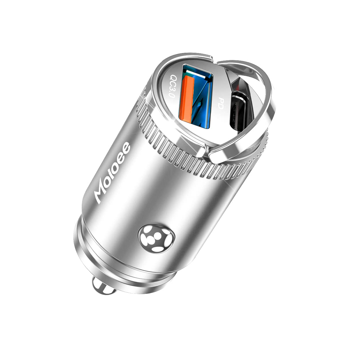 USB C 60W Car Charger Fast Charge, 30W PD& 30W QC3.0 Fast Charge with Metal Body, Flush Fit Pull Ring Style Universal for iPhone 13/13 Pro/12/12 Pro Max/XS/XR, Samsung Galaxy, Car Accessories