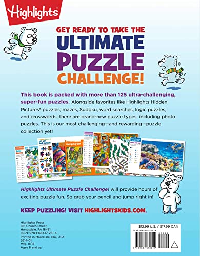 Ultimate Puzzle Challenge!: 125+ Brain Games for Kids, Mazes, Brain Teasers, Word Searches, Crossword Puzzles, Sudoku, Logic Puzzles and More, Kids Activity Book (Highlights Jumbo Books & Pads)