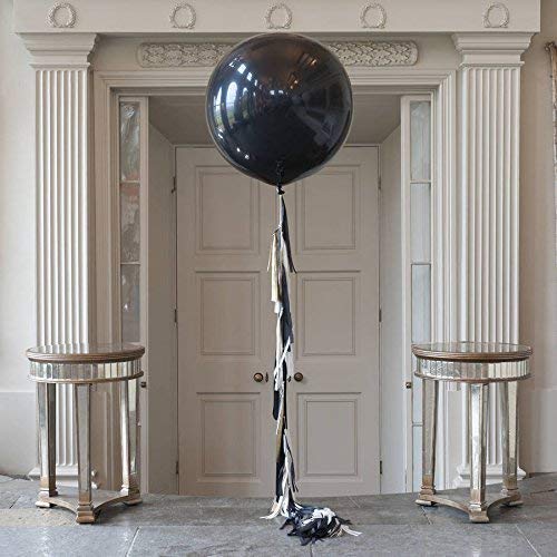 36 inch Glitz and Glam Tassel Tail Black Giant Balloon for Halloween Party Wedding Decoration (3 Pack)