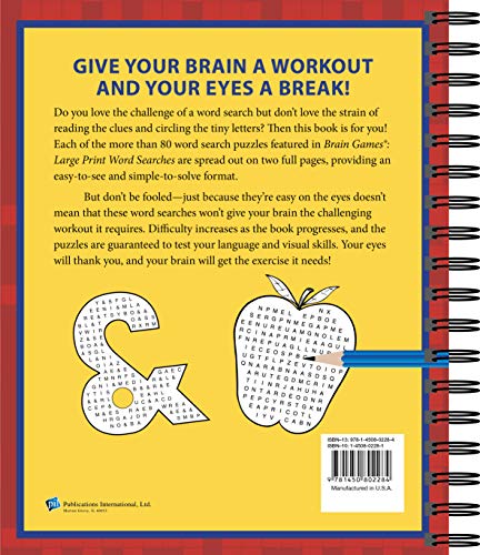 Brain Games - Word Searches - Large Print (Red) (Brain Games Large Print)