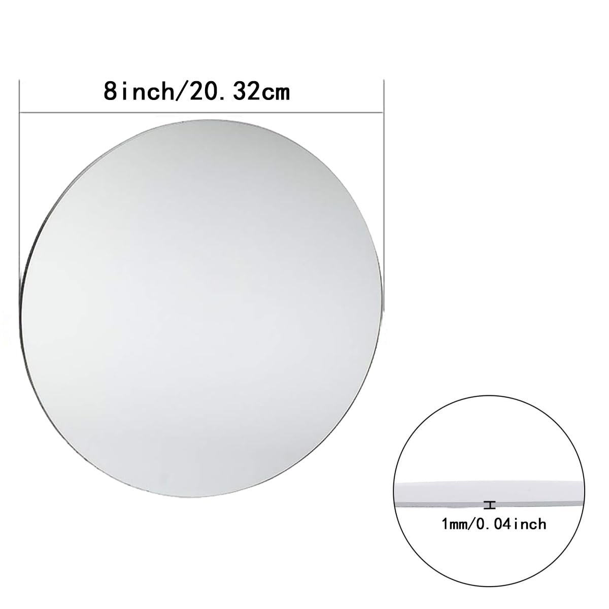 16Pack Round Mirror Centerpieces for Tables, Acrylic Round Mirror Trays Plates Decoration Circular Plate for Table Centerpiece Candles Wedding Baby Shower Christmas Party Decor Crafts (8inch)