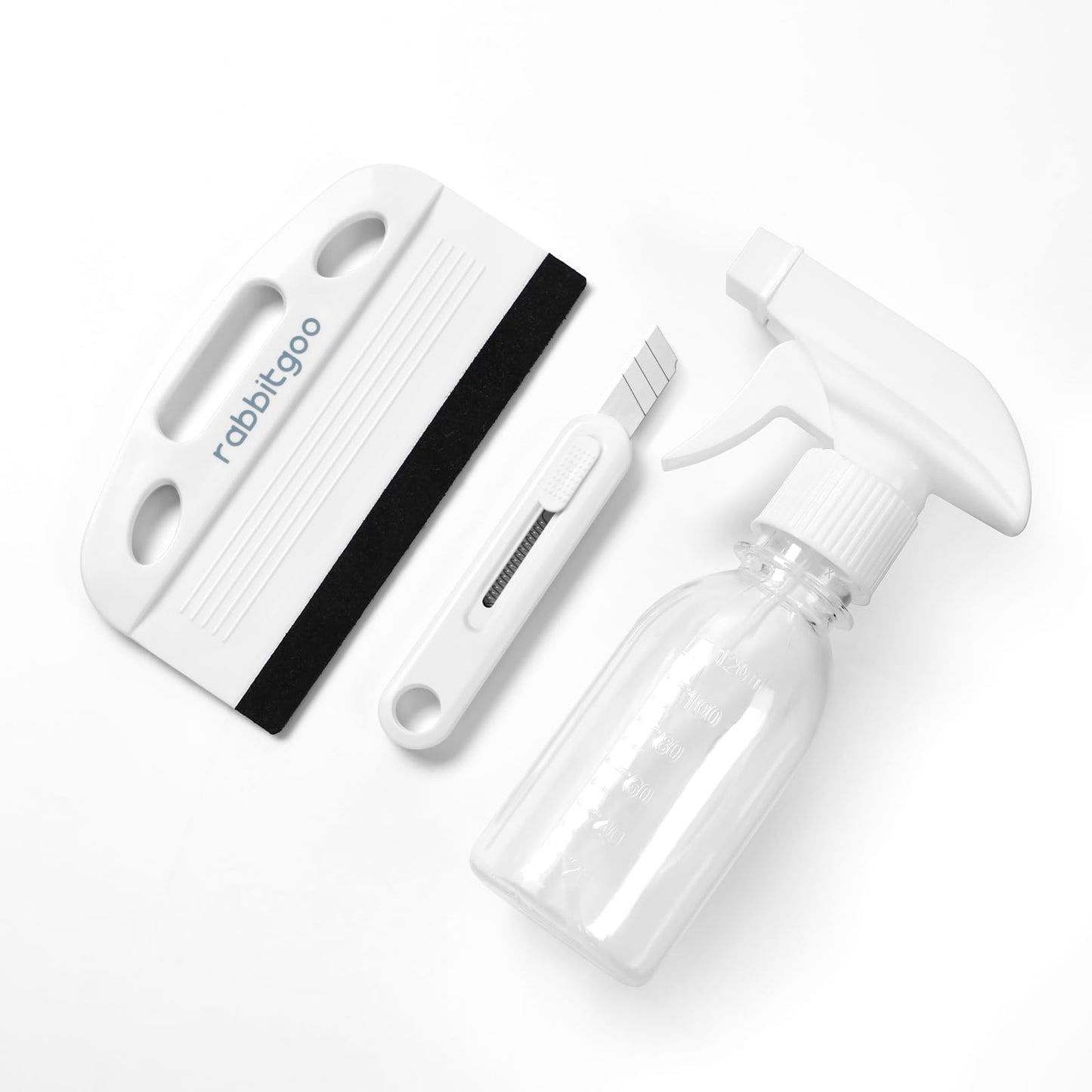 rabbitgoo Window Tint Kit, Window Privacy Film Installation Tint Tools, 3 Pieces Easy to Apply Frosted Glass Stained Glass Privacy Film Application Kit Include Squeegee, Utility Knife, Spray Bottle