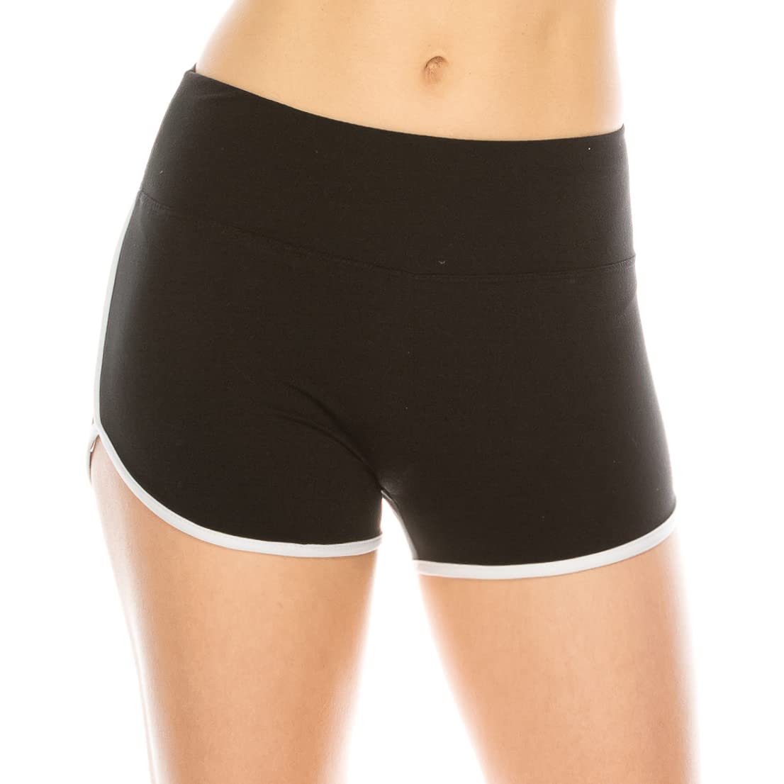 ALWAYS Booty Shorts for Women - Sexy Cute Soft Yoga Dance Dolphin Shorts Black White XS