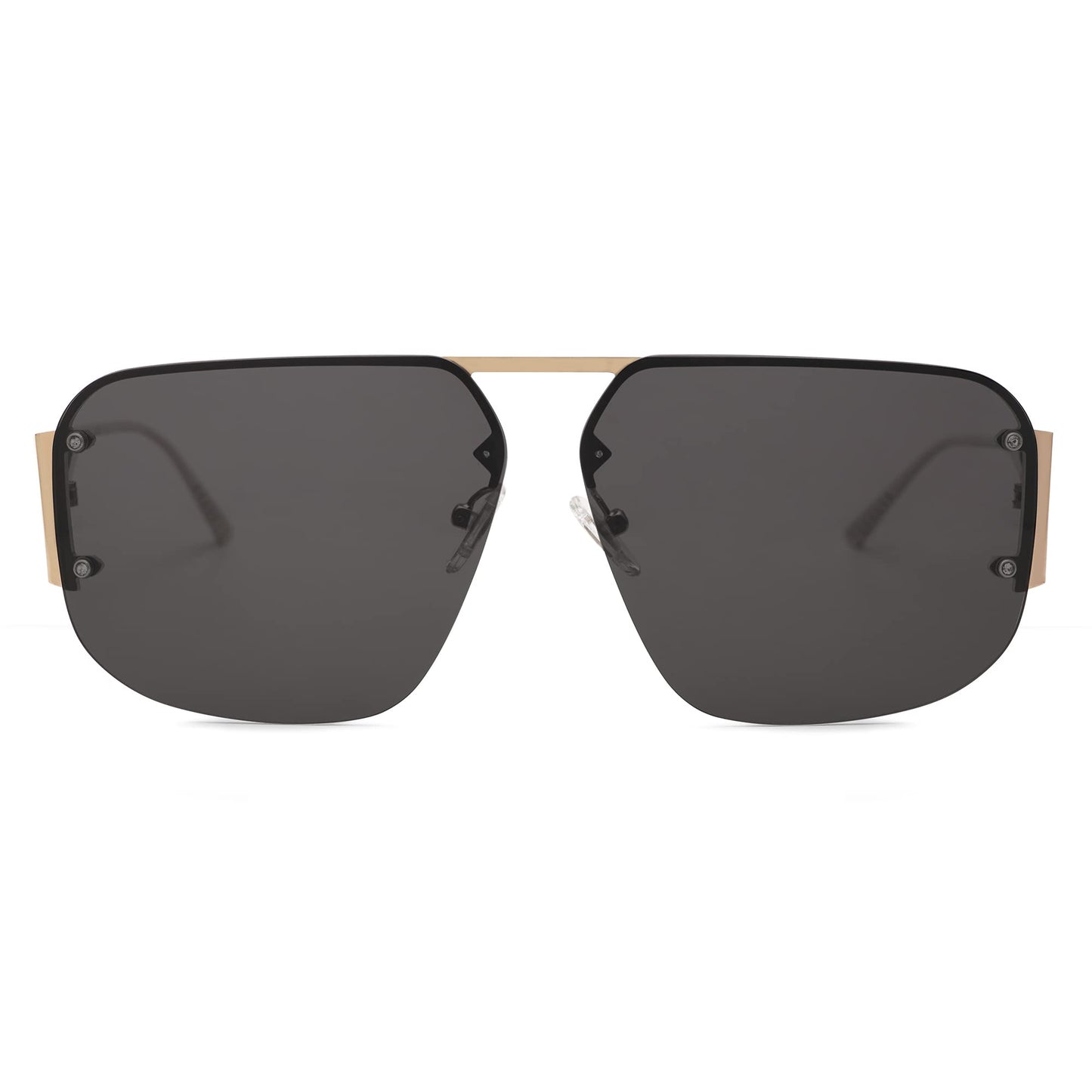 SOJOS Trendy Aviator Sunglasses Mens Womens Retro Metal Rimless Frame Shades Lentes De Sol Para Mujer SJ1192