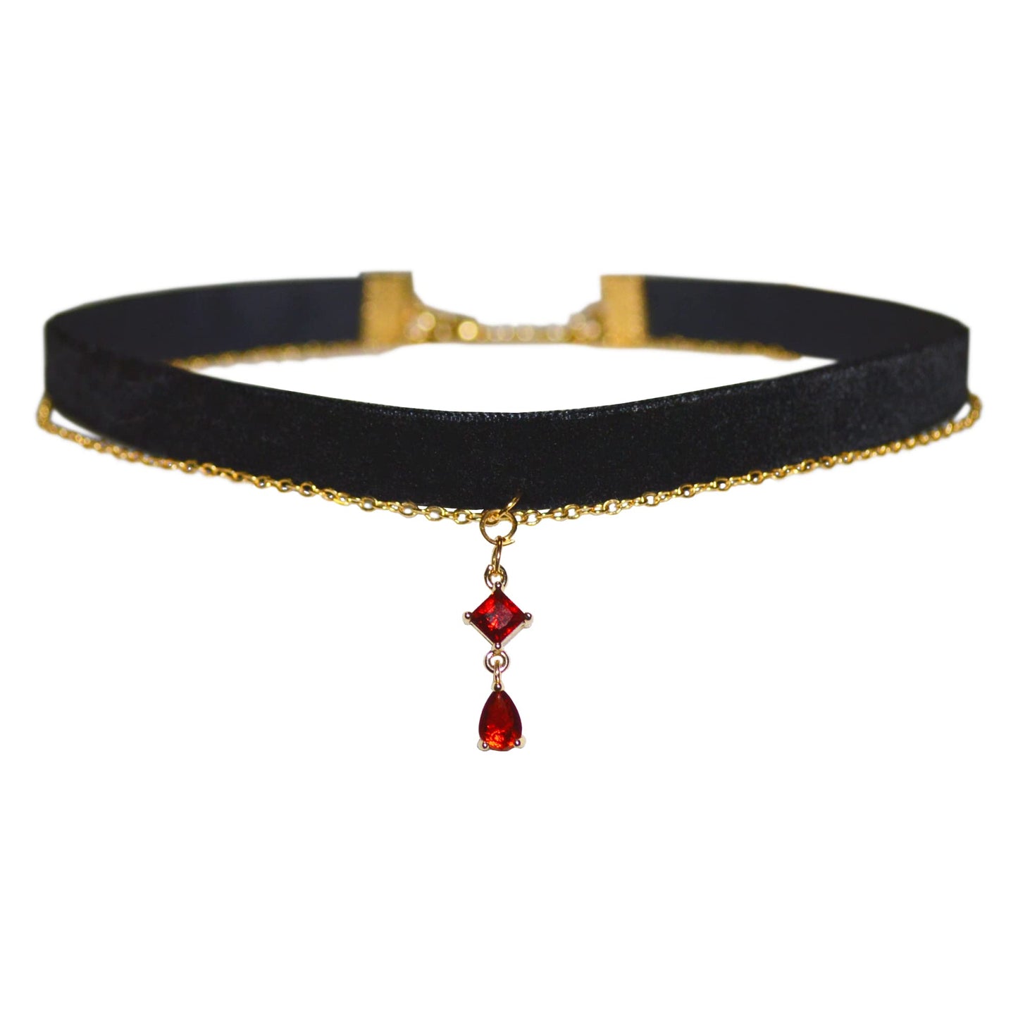 MOMOCAT Black Velvet Red Pendant Choker Necklace for Women Gothic Lace Chokers Necklace Witch Bride Vampire Accessories Aesthetic kawaii Jewelry for Women Teen Girls