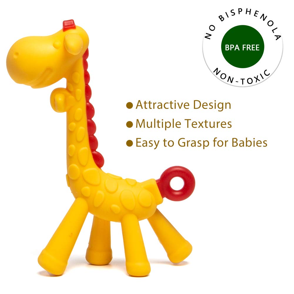 HONGTEYA Teething Toys for Babies 0-6 Months 6-12 Months 6 Pack- 4 Teethers for Babies Baby 2 Fruit Feeders for Newborn Infants BPA Free Natural Organic Freezer Silicone Baby Teethers Set