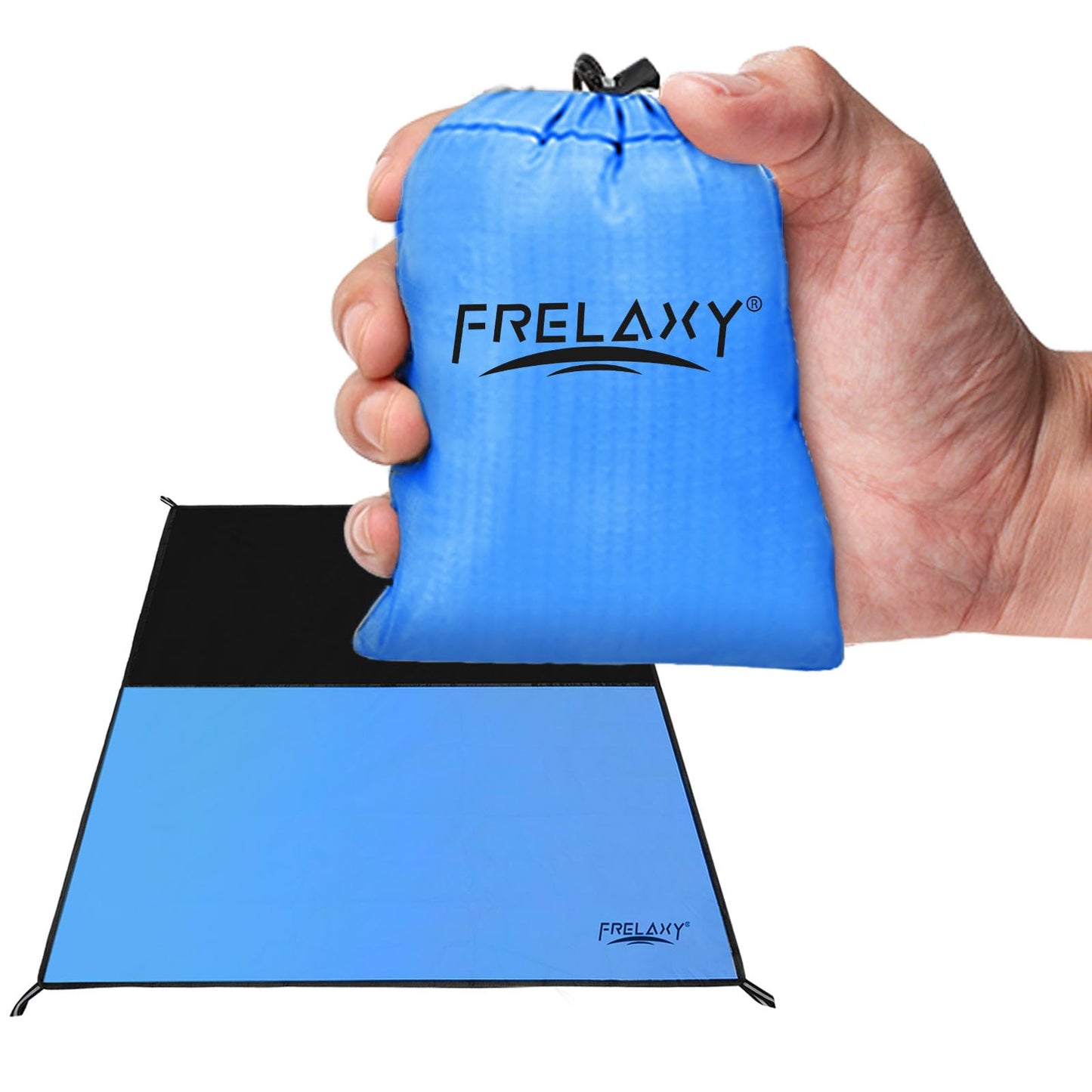 Frelaxy Pocket Picnic Blanket, Waterproof Sandproof Beach Mat, Compact Camping Tarp for Festivals, Hiking, Travel, Outdoor Recreation (Army Green, 28'' x 47'')