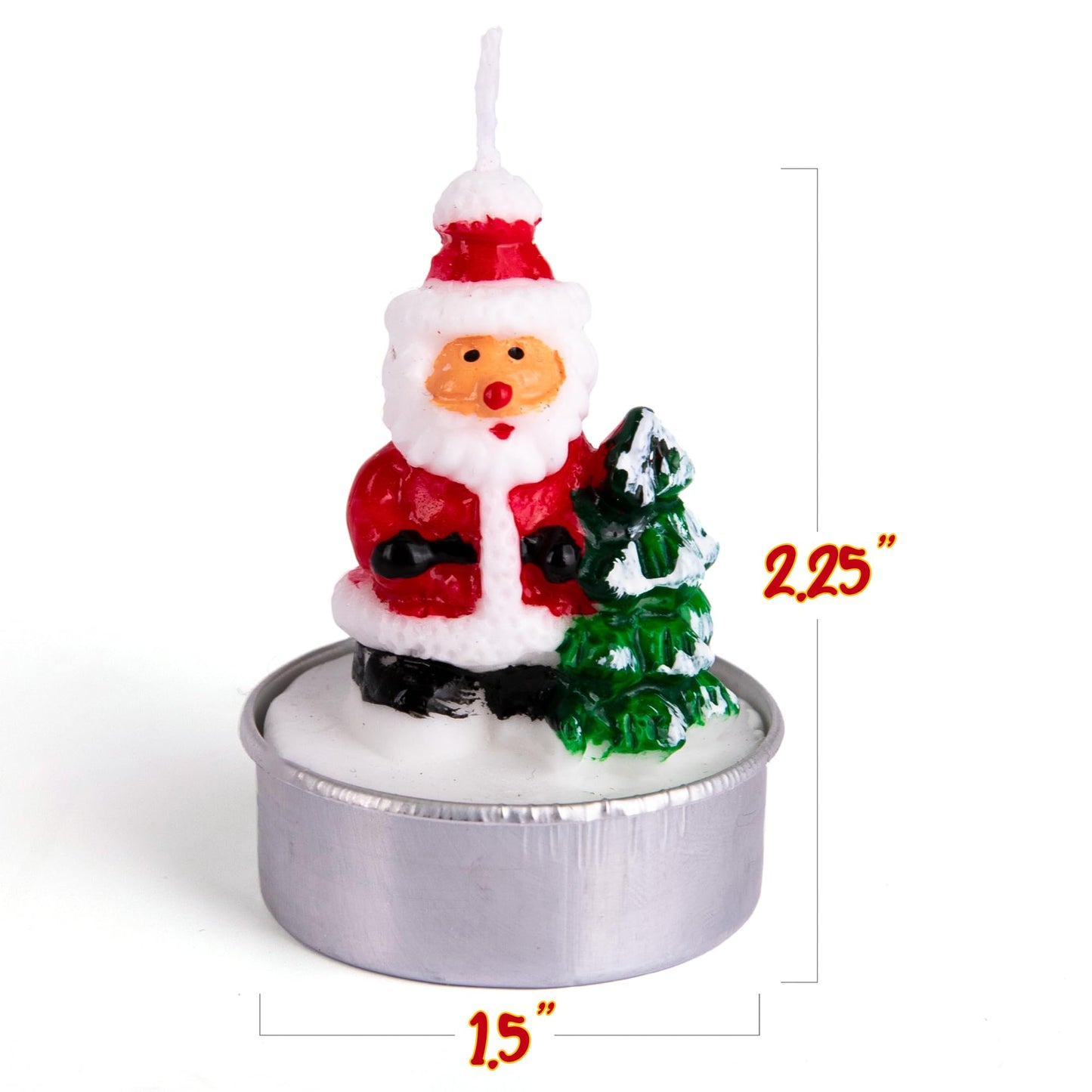 ArtCreativity Bulk Christmas Candle Set - Includes 12 Christmas Tealight Candles in Festive Designs - Indoor Christmas Decorations - Xmas Party Supplies - Tealight Candles (Bulk) for Holiday Décor