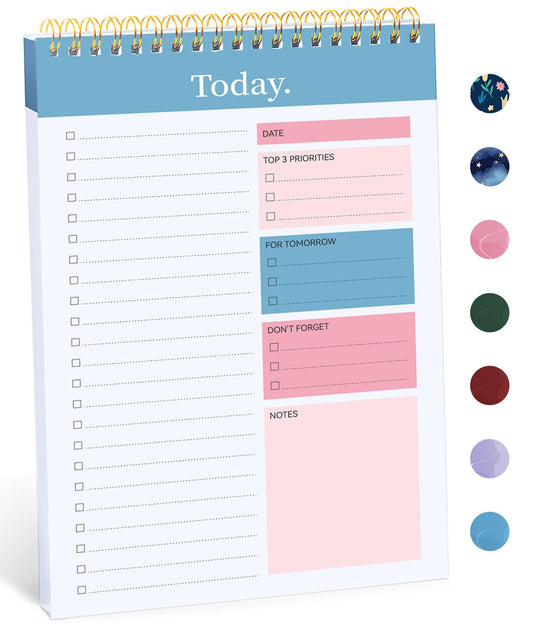 To Do List Pad - To Do List Notebook for Work with 52 Sheets, Undated Daily Planner Perfect for Daily Tasks and Goal Setting, To Do List Notepad Suitable for Office, Home and School-Blossom Grove