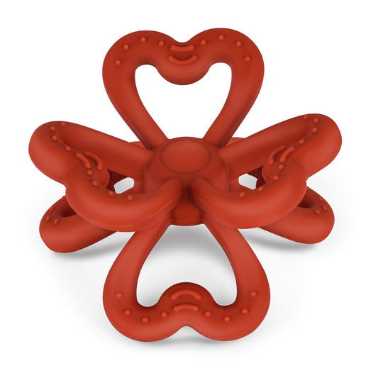Haakaa Silicone Clover Teether - Food Grade Silicone Teething Toys for Babies 3-6 Months 6-12 Months, Soft & Easy Hold Chew Toy for Infant, BPA Free (Copper)