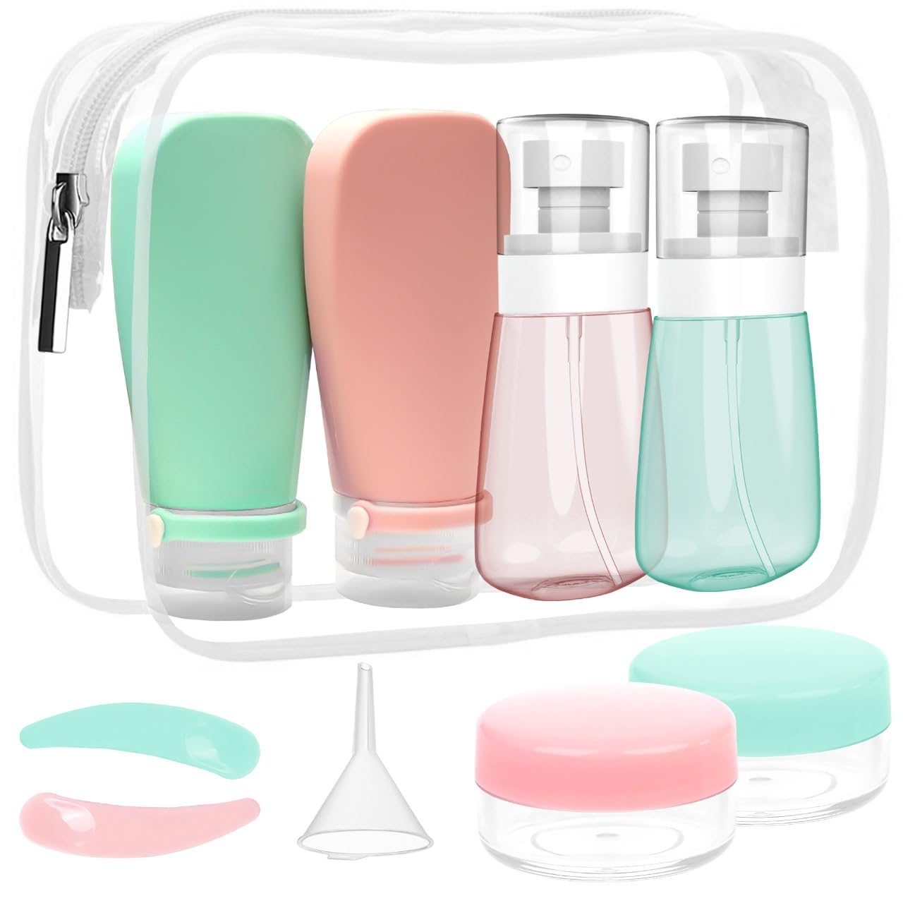 Pack 2 Small Spray Bottle Travel Size 2oz/60ml - Fine Mist Mini Empty Spray Bottles - Leak Proof - for Toners, Face & Hair Mist