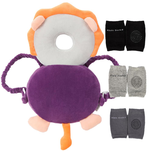 Feidoog Baby Head Protector Cushion Backpack with 3 Knee Pads for Walking & Crawling,Astronauts