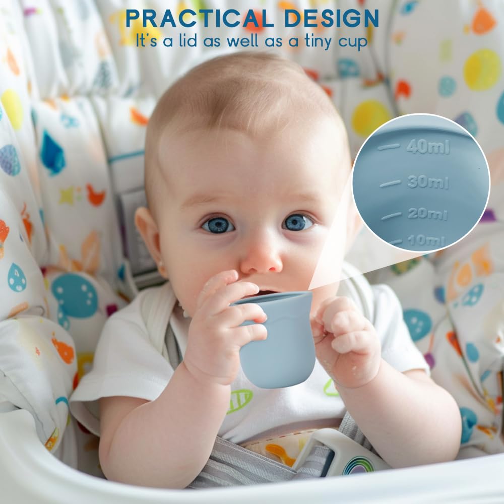 Socub Silicone Baby Fruit Food Feeder & Baby Food Freezer Tray Set, Milk Popsicle Molds for Baby Teething Relief, Baby Food Pacifier Feeder for Infants Self Feeding, Include 3 Sizes Food Pouch