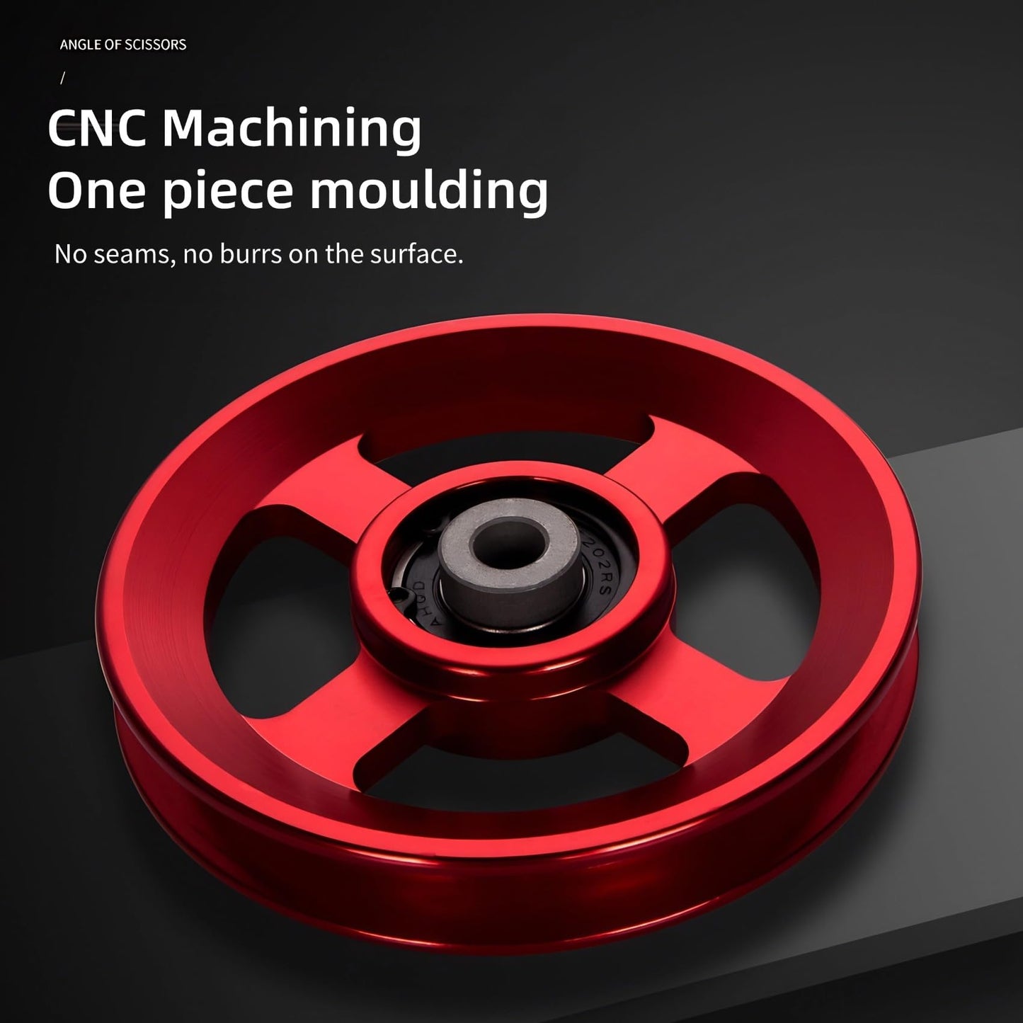 Gueiddi Aluminum GYM Pulley Wheel, Universal Aluminum Alloy Bearing Pulley Wheel for Cable Machine Gym Equipment Part Garage Door (Red 114-115mm)