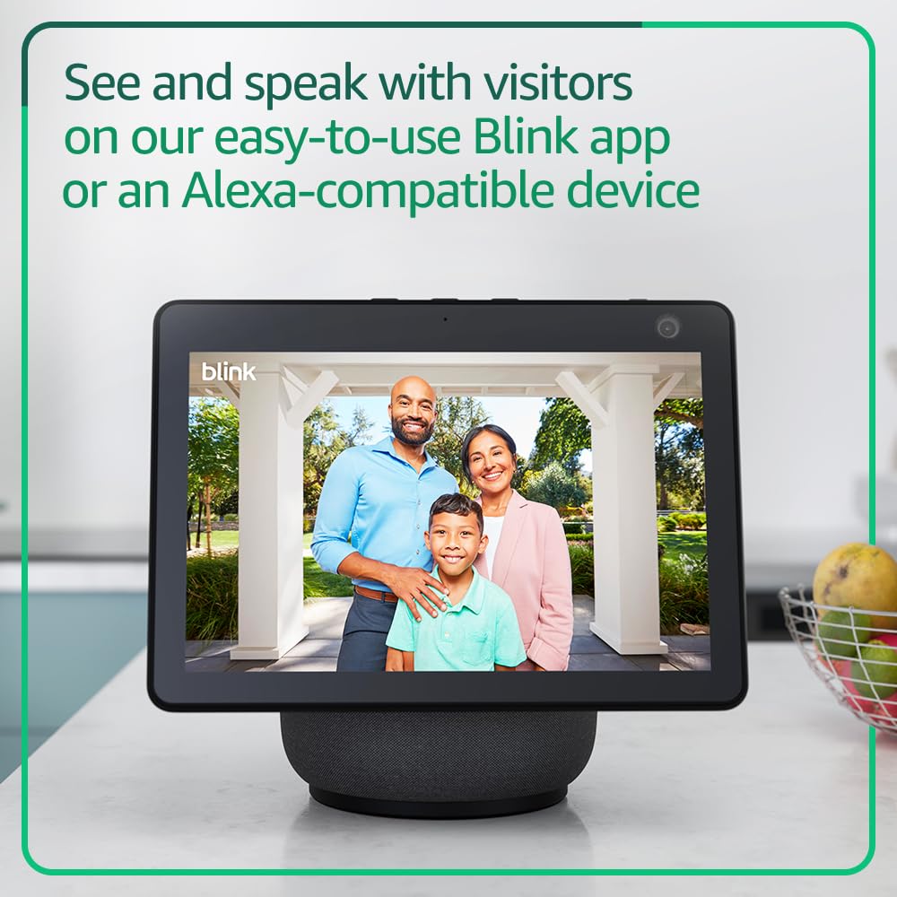 Blink Video Doorbell (newest model) – Head-to-toe HD view, two-year battery life, and simple setup. Required Sync Module not included – Add-On (Black)