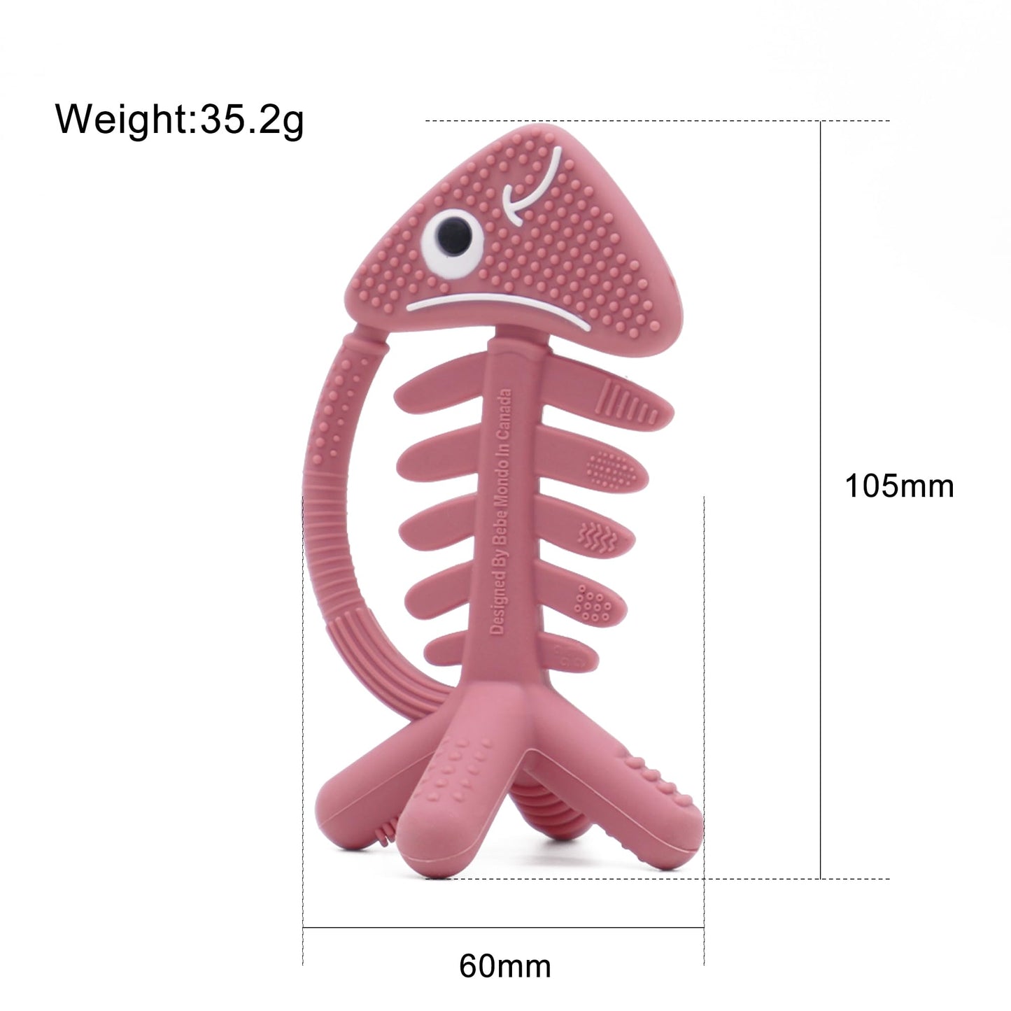 3in1 Infant Toys, Baby Teething Toys 3-6 6-12 Months, Teethers for Babies 3-6-12 Months,for Teething Relief,Baby Gifts Teether, Silicone,Sensory Toys 0-6 Months,USA Patent Pending,Fish,Rose Pink