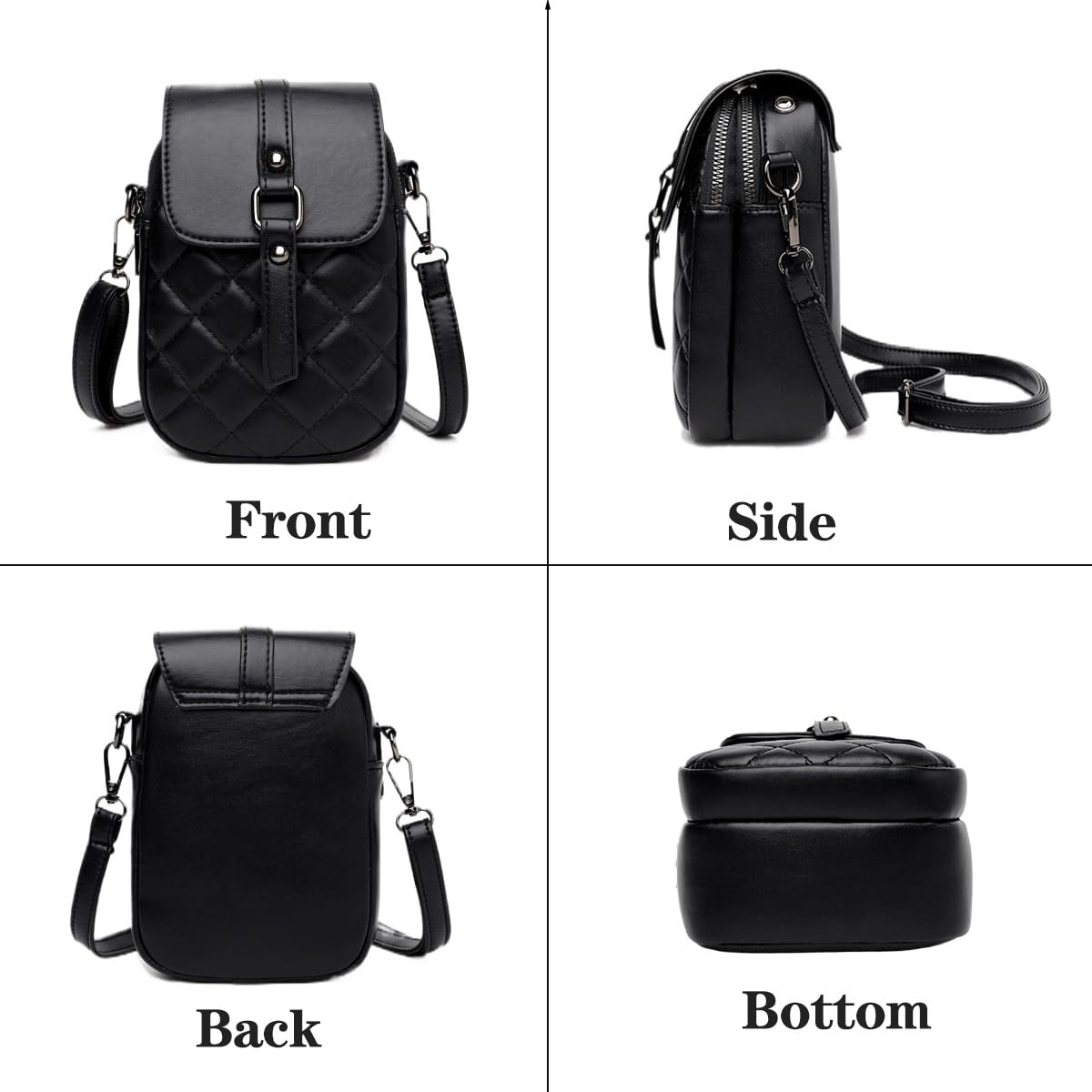 Cross-body bags for women Womens Purses Phone Purse Minimalist Purses Ladies BagSingle-shoulder Crossbody Handbag ((Black)