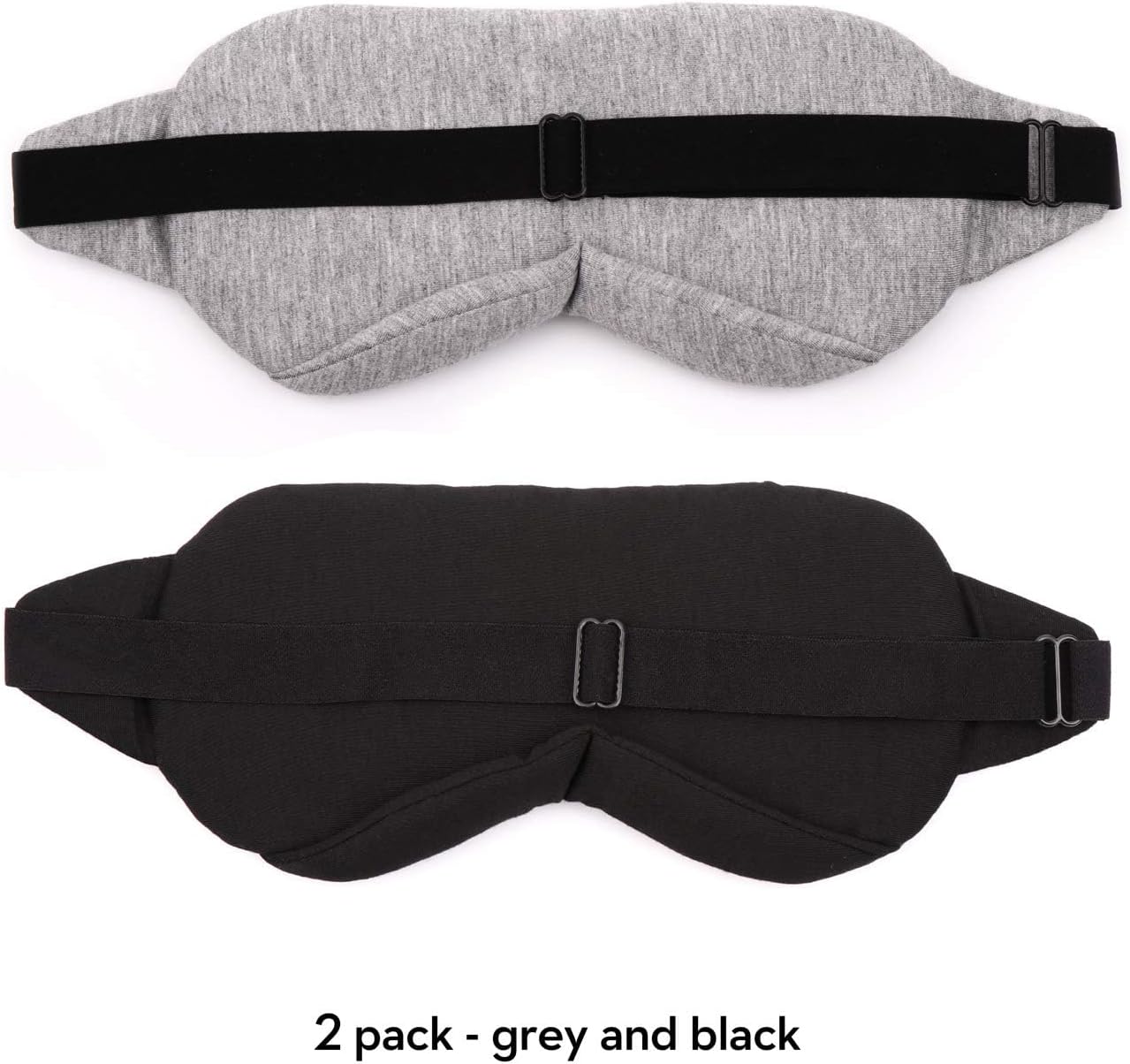 Sleep Mask-Eye Mask for Sleeping, Sleeping Mask Blocking Out Light Perfectly for Women and Men, Soft and Comfortable Blindfold for Travelling, with Pouch (Black+Gray)