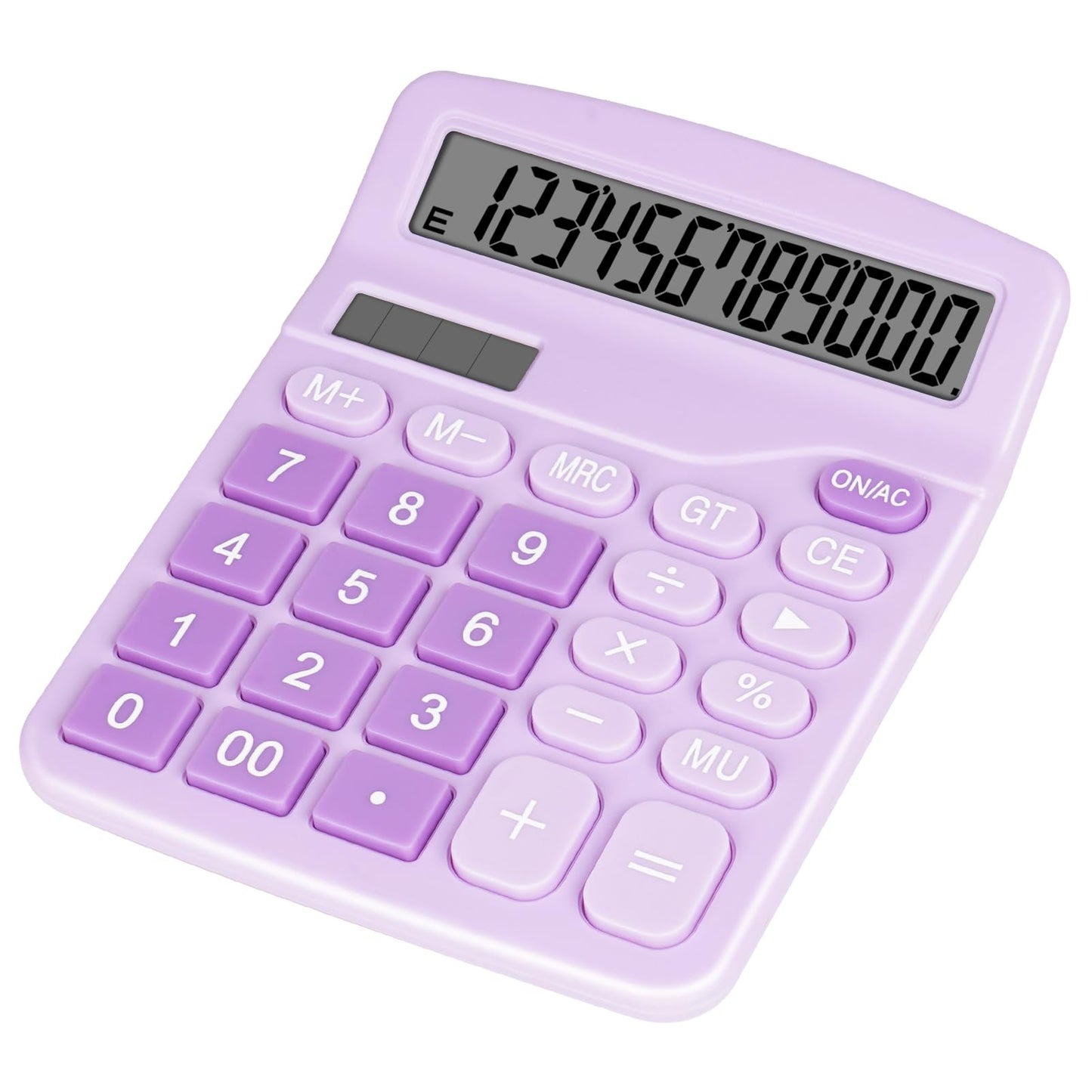 Cute Pink Desktop Calculator with Big Buttons, Dual Power Source, Solar and Battery, Large Display Screen - Perfect for Office, Teachers, and Students (Pink)