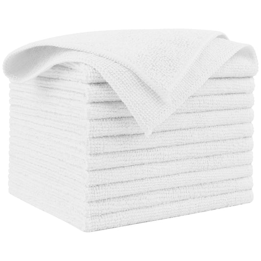 AIDEA Microfiber Cleaning Cloth Black 10PK, Microfiber Towels for Cars, Premium Wash Cloths, Dusting Cloth Lint Free Cleaning Rags for SUVs, House, Kitchen, Window, Cleaning Supplies12×12"