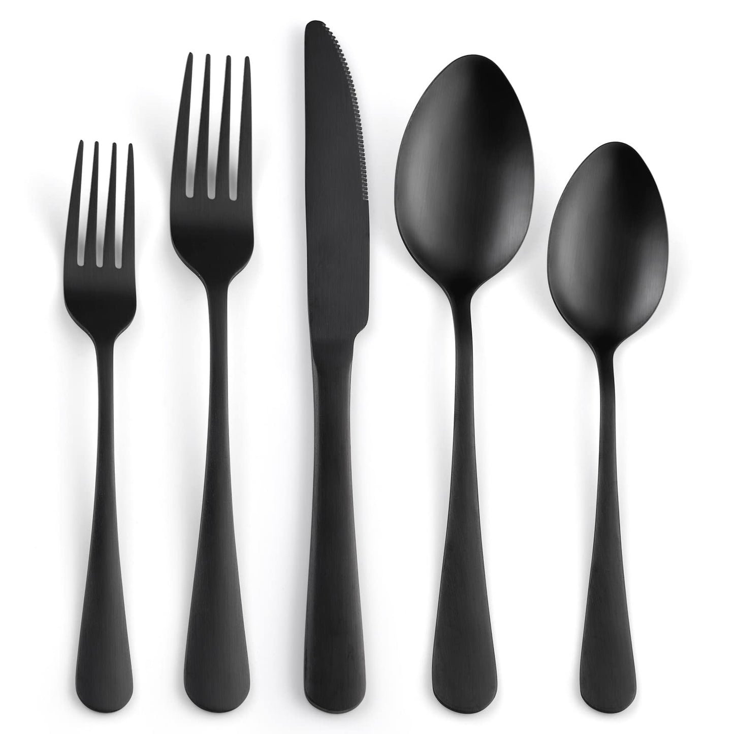 41-Piece Black Matte Silverware Set with Drawer Organizer, SANLUNS Stainless Steel Flatware Cutlery for 8 Utensil Set for Home Restaurant, Tableware Includes Knife Fork Spoon Set Dishwasher Safe