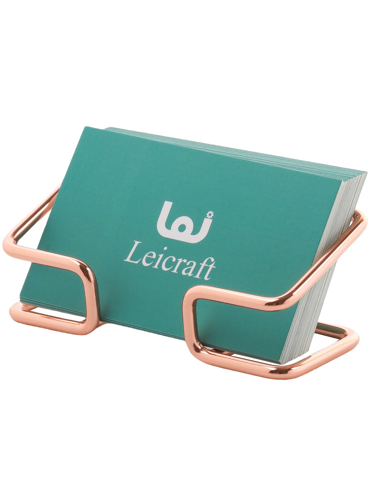 Business Card Holder for Desk, Cute Metal Card Organizers and Office Desk Accessories for Men and Women (Golden)