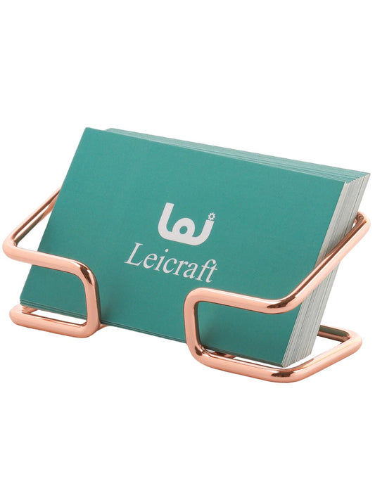 Business Card Holder for Desk, Cute Metal Card Organizers and Office Desk Accessories for Men and Women (Golden)