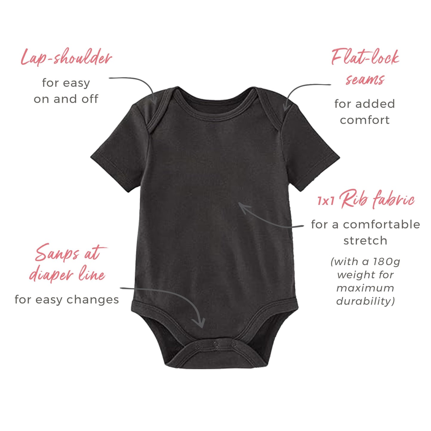 Burt's Bees Baby Unisex Baby Bodysuits 100% Organic Cotton Infant Gender Neutral Short Sleeve One Piece Outfit, NB - 24M