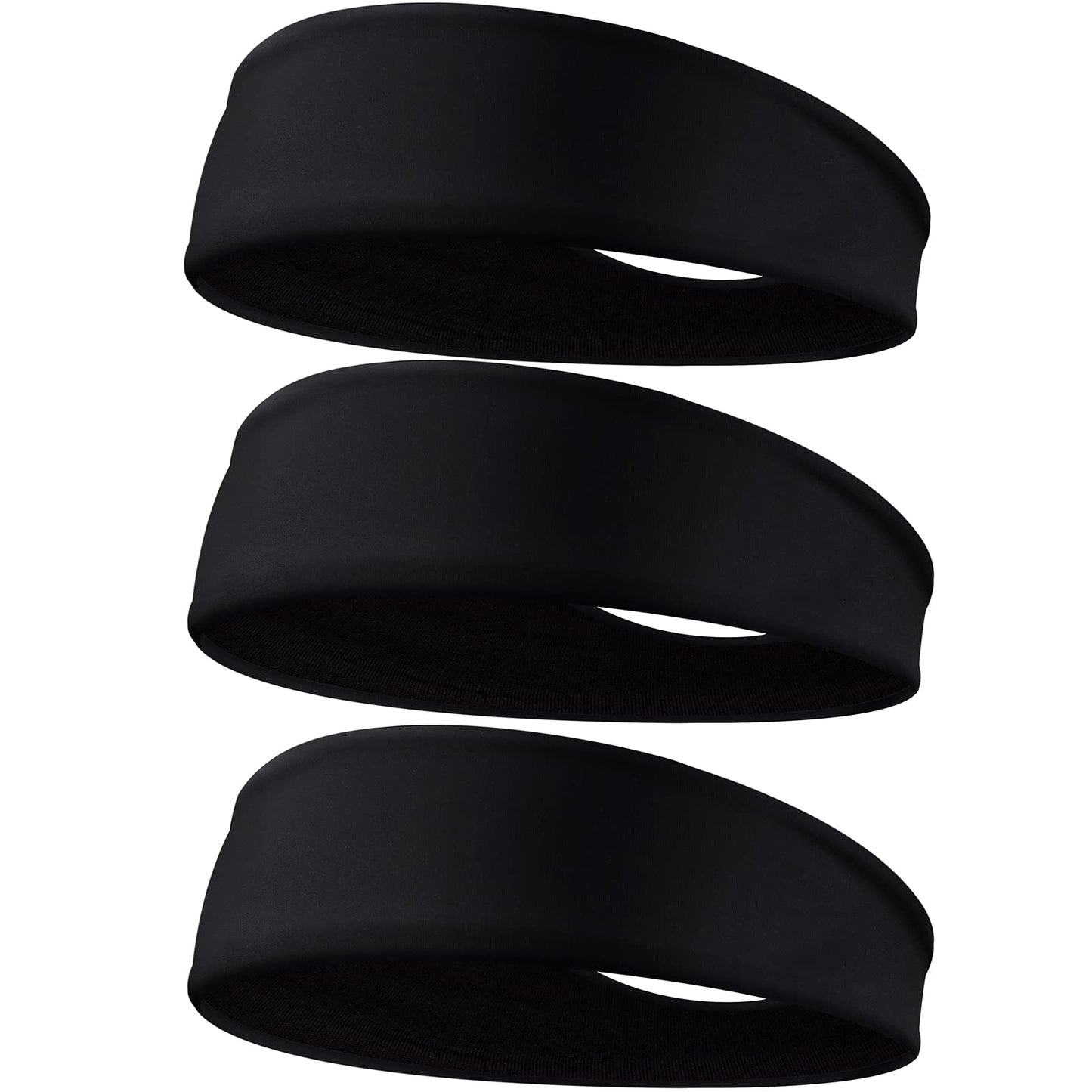 Braylin Men's Headbands, 3-Pack Head Band for Men, Sport Sweatbands for Running Fitness Yoga Cycling, Sweat Wicking Non Slip