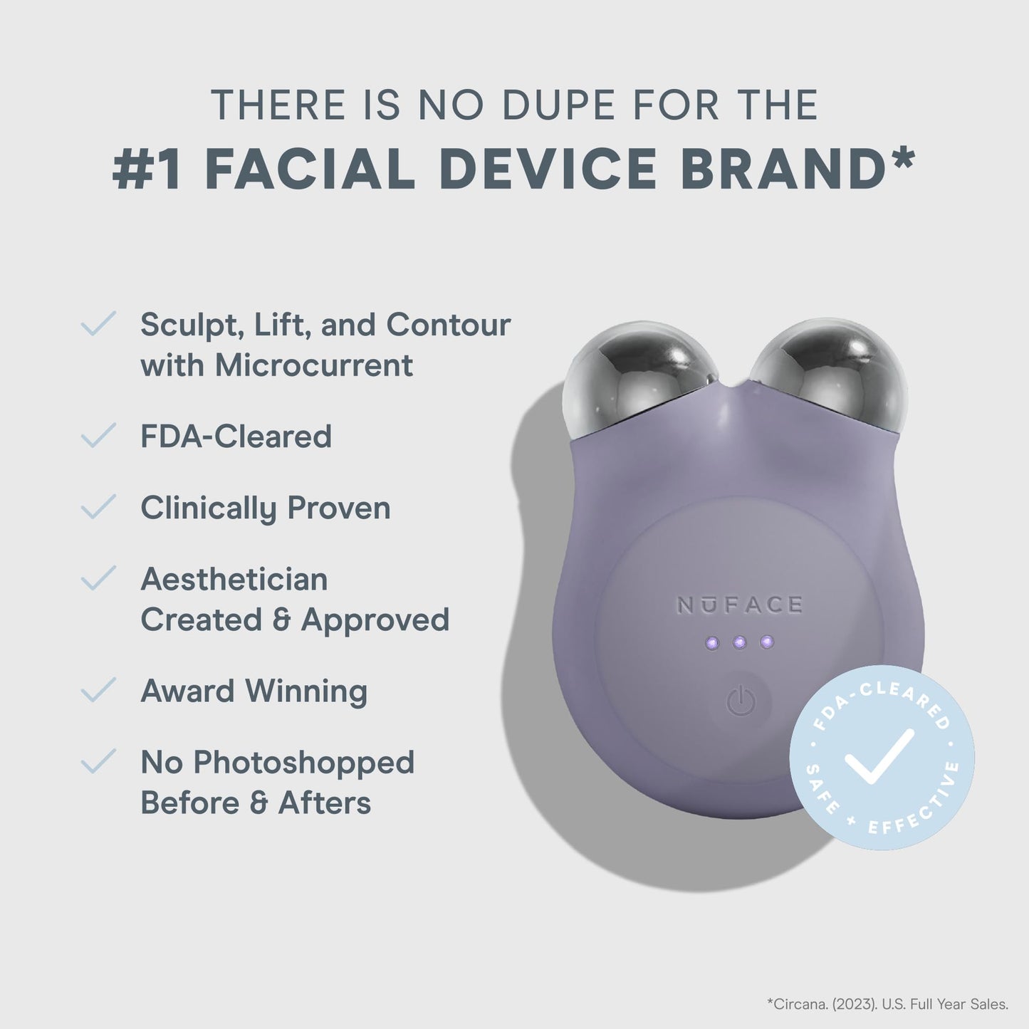 NuFACE MINI+ Microcurrent Facial Device Kit - FDA Cleared Face Sculpting & Skin Tightening Device to Contour, Lift & Tone + Microcurrent Gel Activator & Silk Creme - Violet Dusk