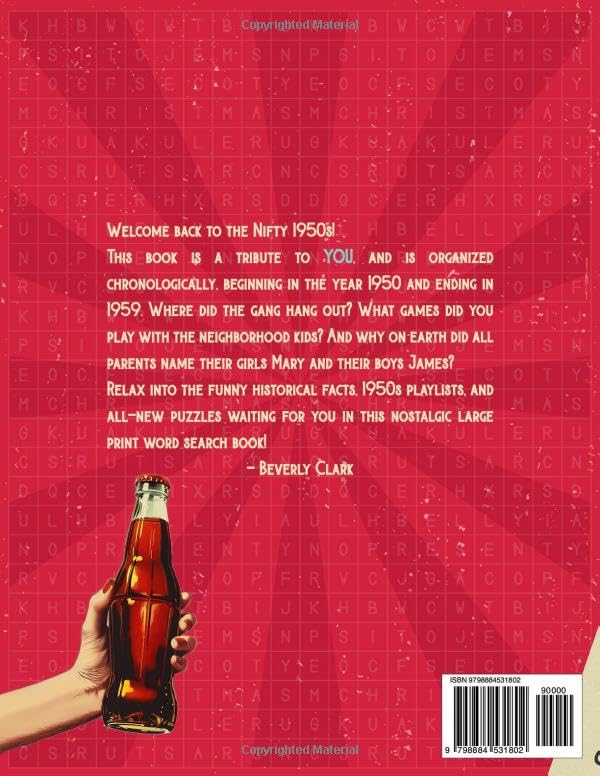 The Nifty 1950s Large Print Word Search for Adults: Deliciously Nostalgic Wordfind Puzzle Book for Adults & Seniors - Easy, Relaxing & Big Font Puzzles All About the 1950s! (Gifts for Women & Men)