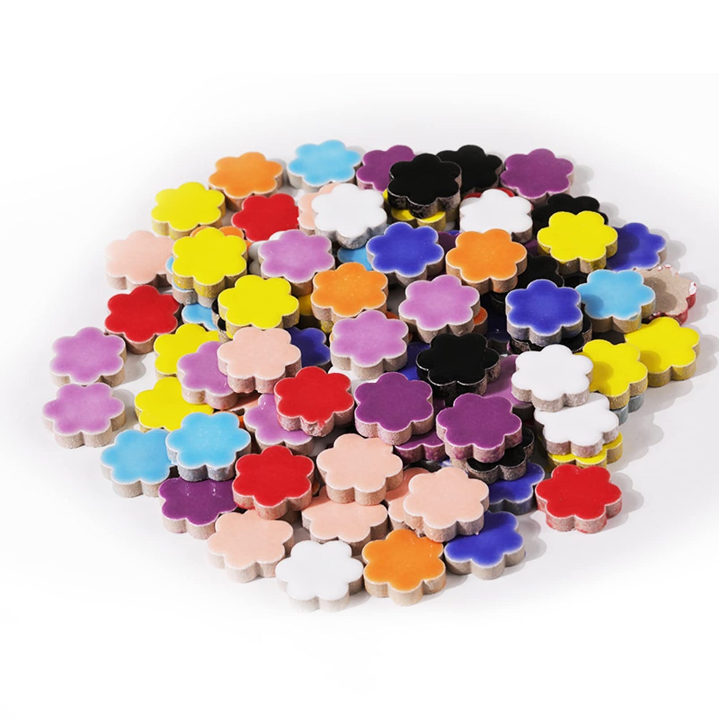 40pcs/100g Pack of Mosaic Tile Supplies for DIY Crafts, Plates, Picture Frames, Flowerpots, Handmade Jewelry - 1.5x1.5 cm Love Heart Ceramic Decorative Tiles (Love Heart Mix)