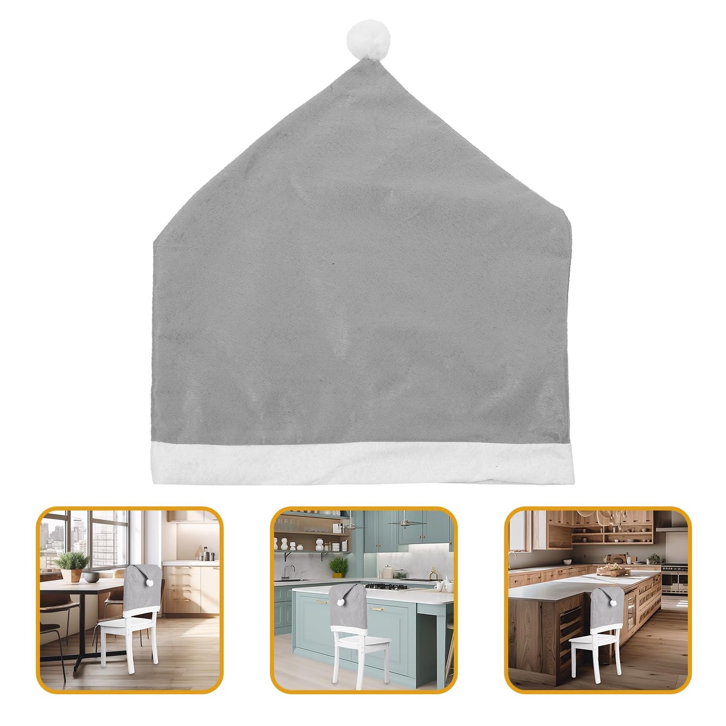 STOBOK 6pcs Christmas Chair Back Covers Santa Claus Hat Dining Chair Slipcovers Christmas Holiday Party Decorations Suppplies