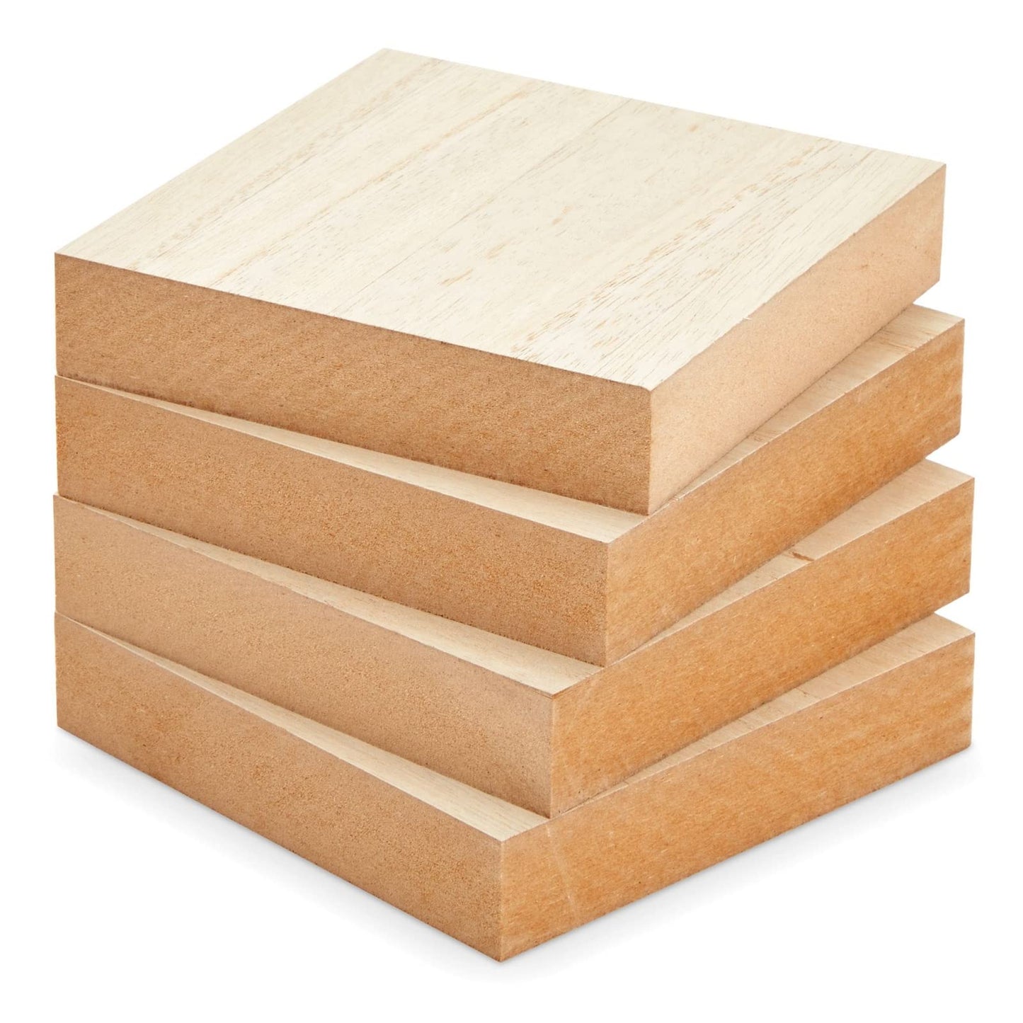 Bright Creations Unfinished MDF Wood Squares for Crafts, Wooden Blocks, 1 Inch Thick (6x6 in, 4 Pack) - Wood Blocks - Wooden Squares for Crafts