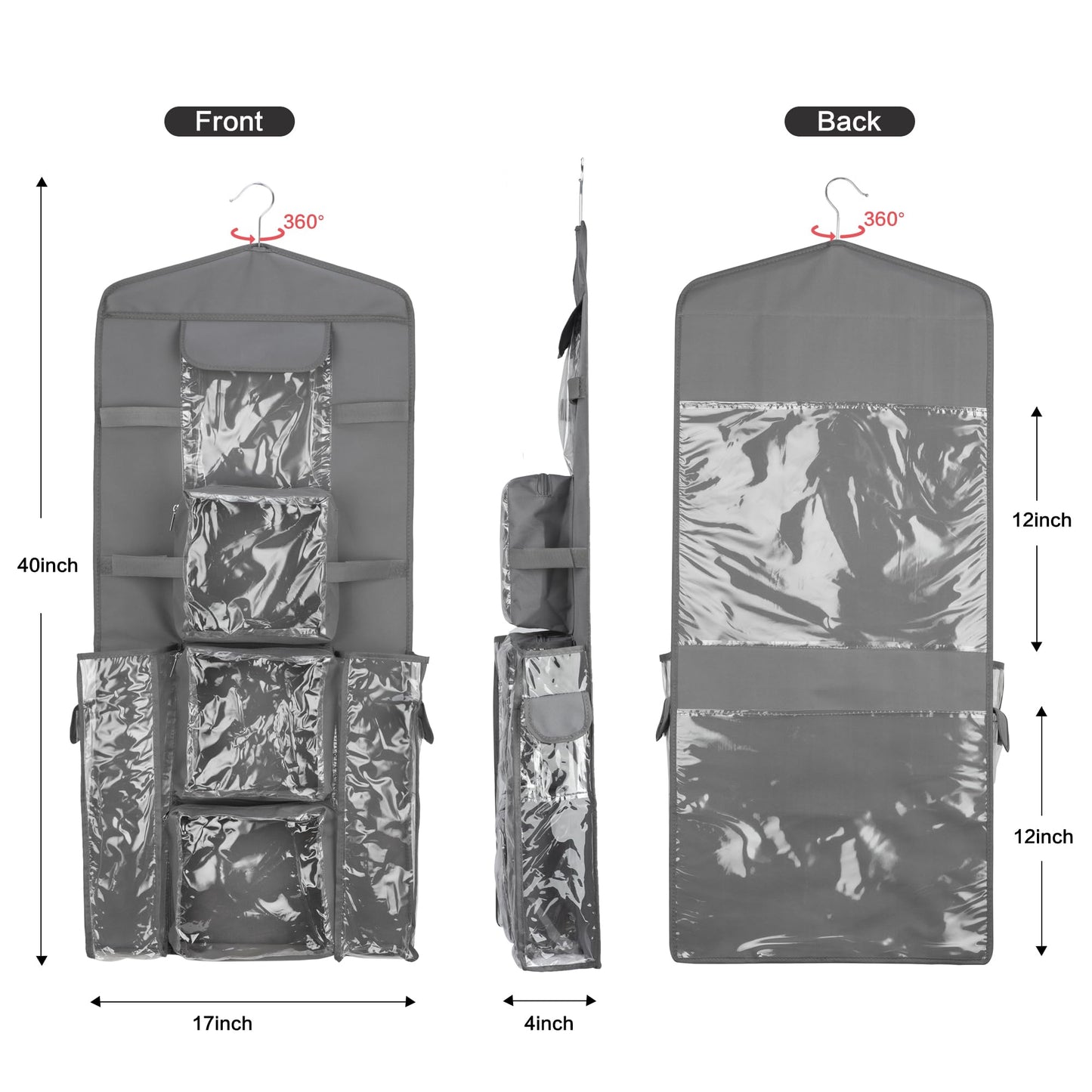 EXLIFBAG Wrapping Paper Storage, Gift Wrap Organizer Holder Double-Sided Hanging Gift Bag Storage Organizer