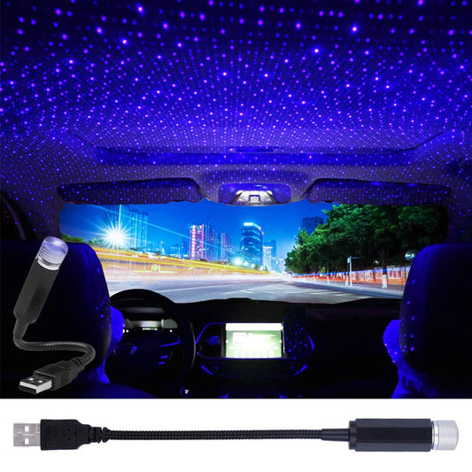 LEDCARE USB Star Projector Night Light, Portable Adjustable Romantic Interior Roof Lights Star Lamp Projector Decorations for Car, Ceiling, Bedroom (Violet Blue)
