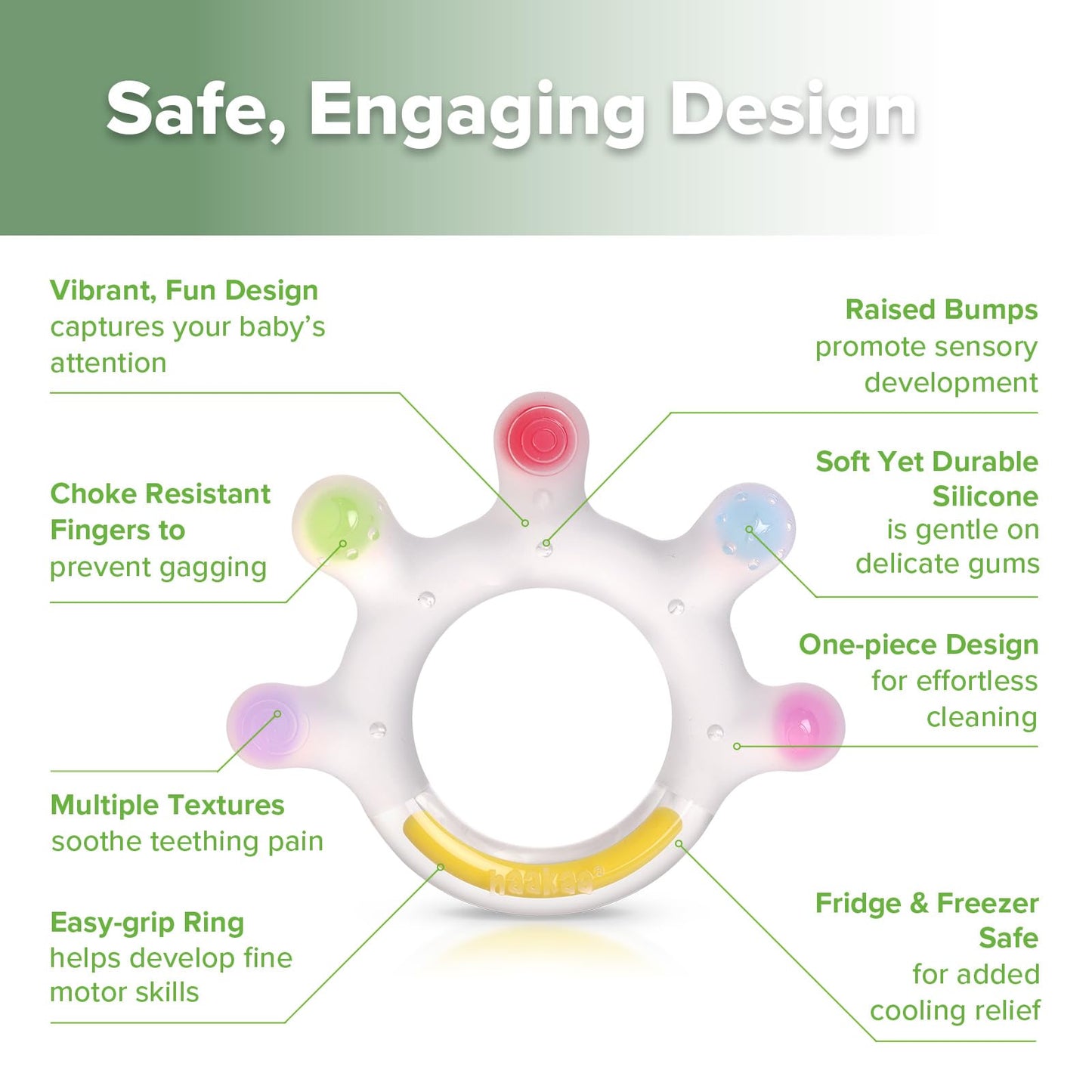 Haakaa Silicone Palm Teether, Baby Teething Toys, Food Grade Silicone Teethers for Babies 0-6 Months/6-12 Months, BPA Free Teething Relief Baby Chew Toys