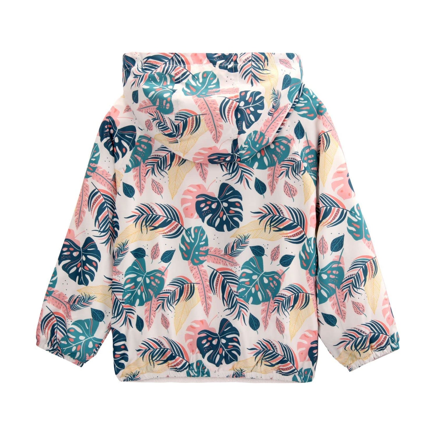 WELAKEN Girls' Water-resistant Jacket with Leaf Print, Sun Protection and Seasonal Transformation Jacket