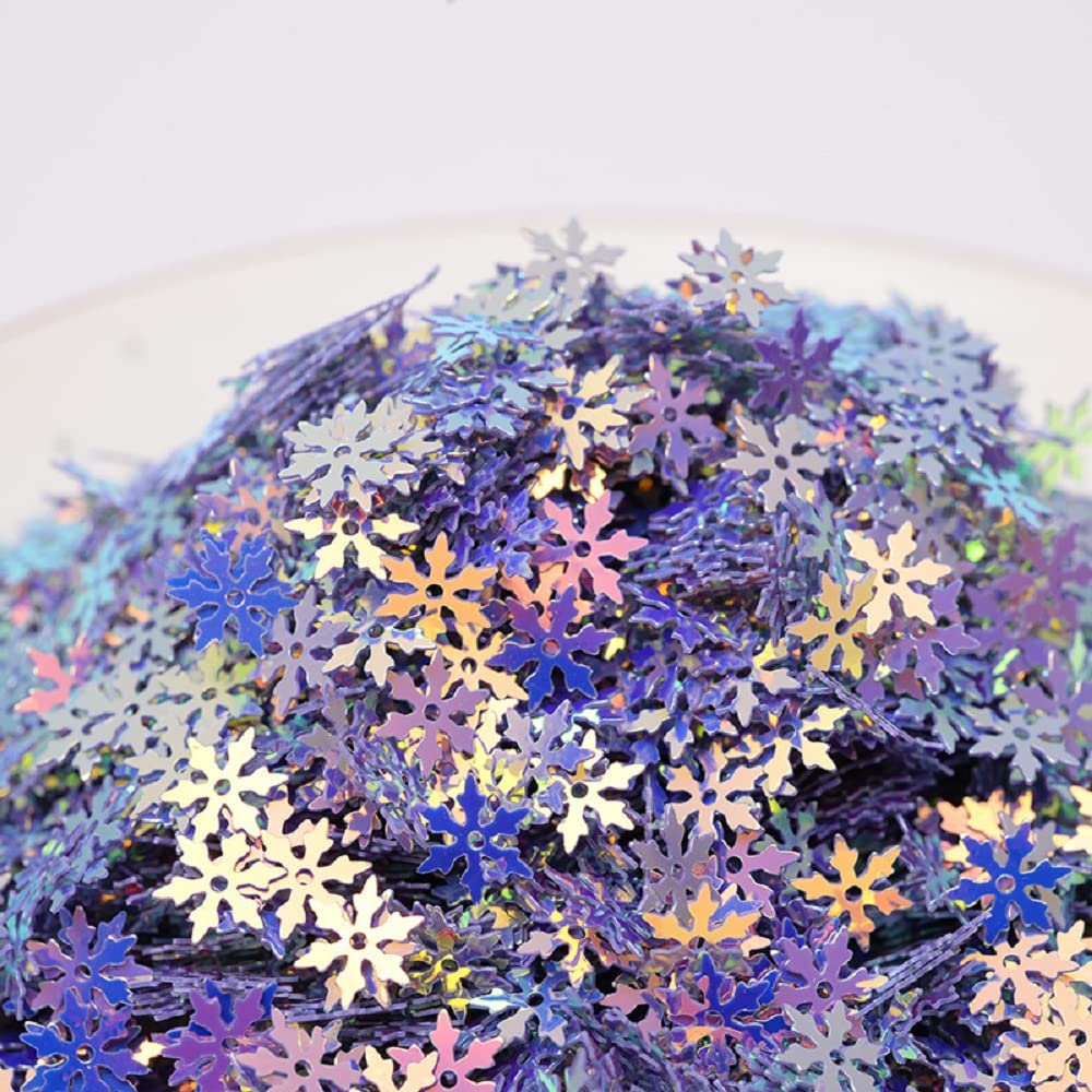 2000 Pieces Snowflakes Party Glitter PVC Confetti for Christmas Table Confetti Glitter for Winter Snowfield Wonderland Xmas Party Supplies DIY Craft Projects Party Decorations