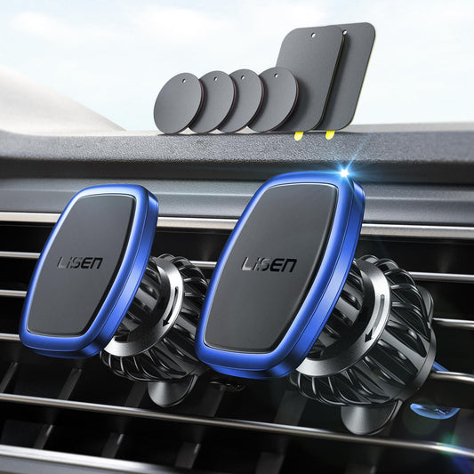 LISEN 2 Pack Magnet for Phone Car Mount Magnetic Phone Holder for Your Car Vent 6 Military Magnets Vent Cell Phone Holder Mount for Car Plate Fit All iPhone 16/15/14/13 Pro Max Plus Samsung S25
